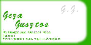 geza gusztos business card